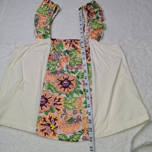 Anthropologie Tiny Marin Embroidered Tank Top Sz S Floral Boho Cottagecore - Picture 10 of 12